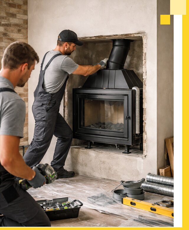 Установка каминных топок в Кронштадте: монтаж, подключение