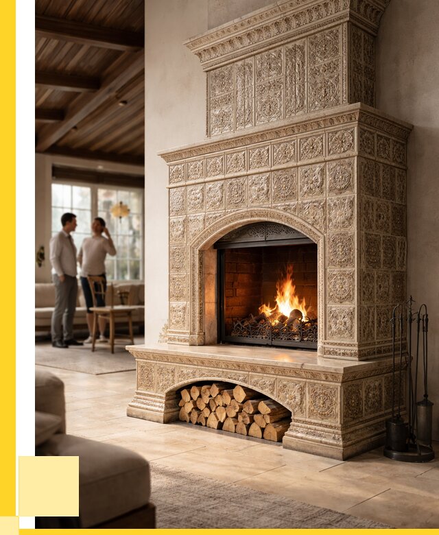 Купить изразцовый камин в Кронштадте от 260850 р. | ЭриданКрн