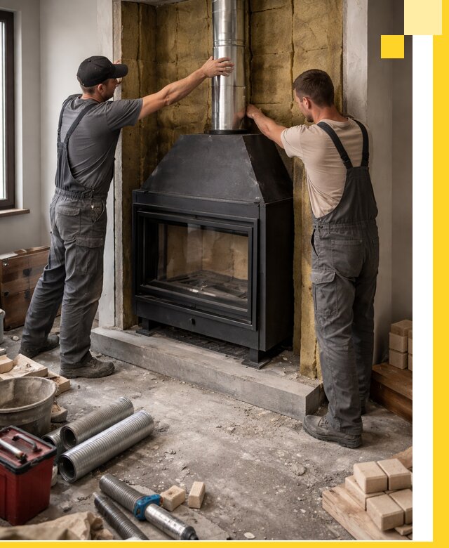 Изготовление и монтаж закрытых каминов в Кронштадте под ключ