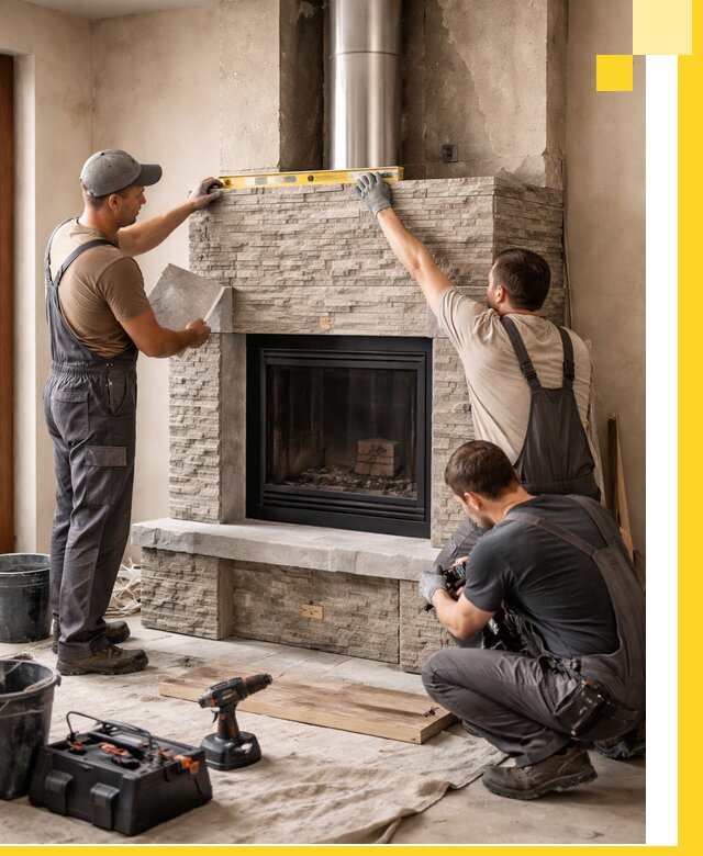 Профессиональный монтаж каминов под ключ в Кронштадте для дома