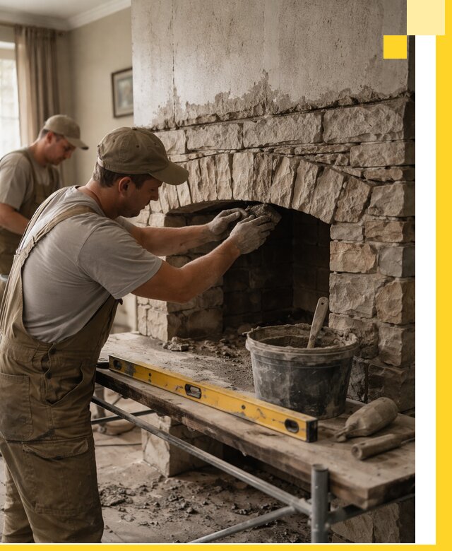 Изготовление каминов под ключ в Кронштадте, монтаж и отделка