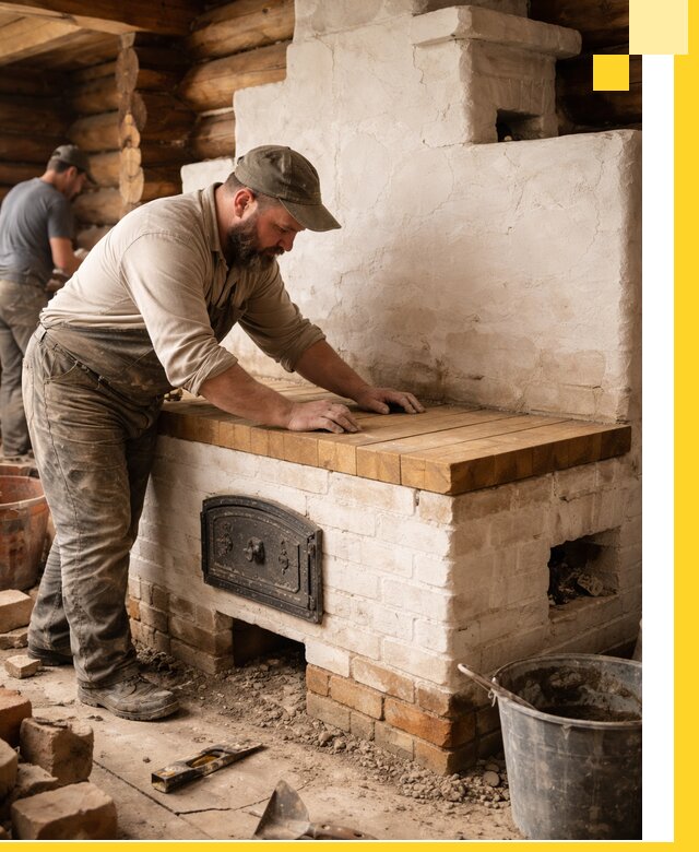 Проектирование и установка русской печи с лежанкой в Кронштадте