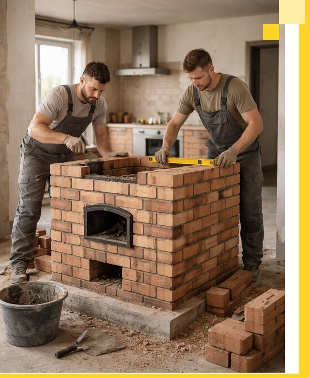 Установка и монтаж печей в частном доме в Кронштадте под ключ