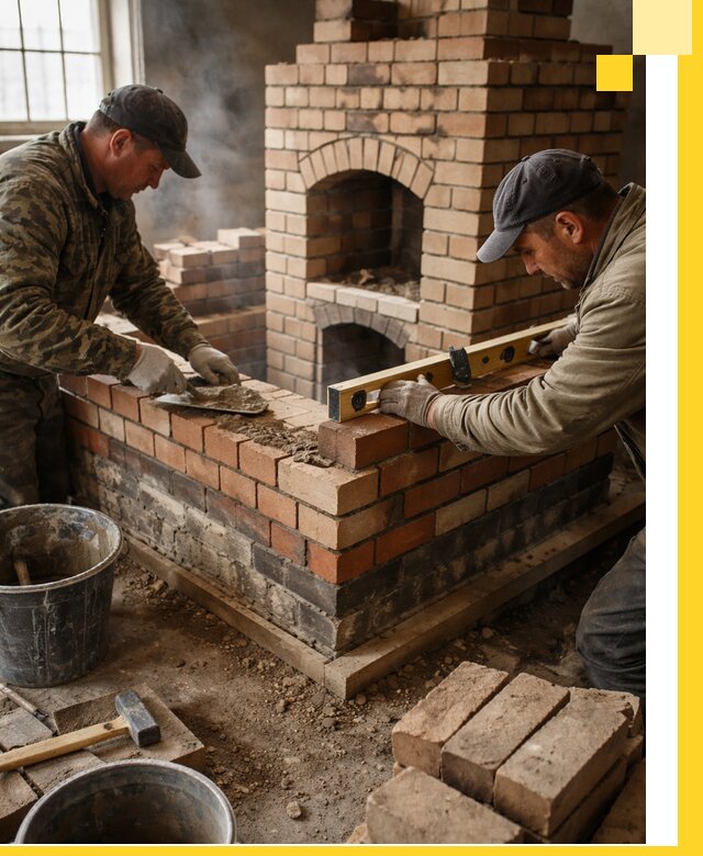 Изготовление и монтаж печей и каминов из кирпича в Кронштадте