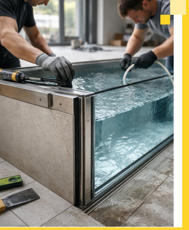 Проектирование и монтаж стеклянных бассейнов в Кронштадте