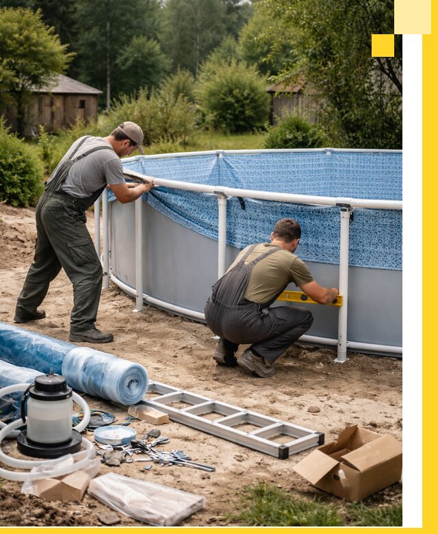 Установка и монтаж каркасных бассейнов в Кронштадте под ключ