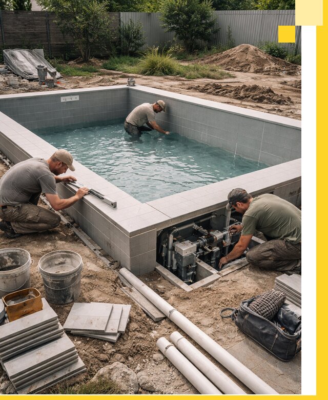 Строительство и монтаж бассейнов для дачи под ключ в Кронштадте