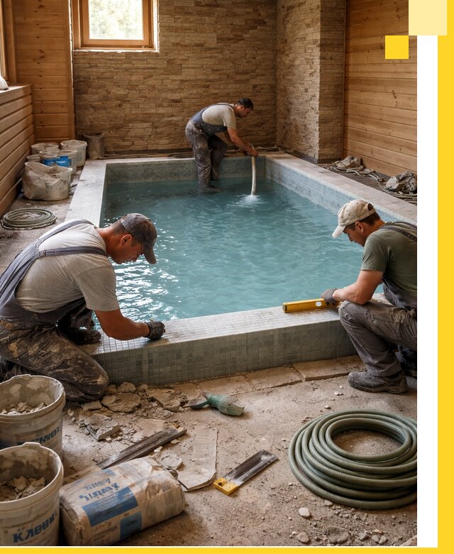 Проектирование и строительство бассейнов для бани в Кронштадте