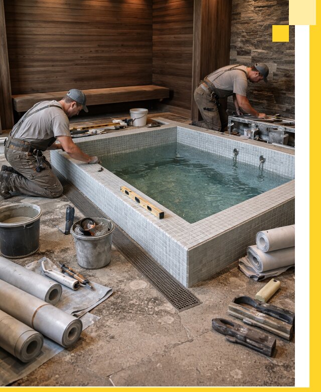 Установка и строительство бассейнов для сауны в Кронштадте