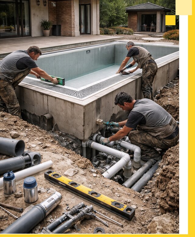 Строительство переливных бассейнов в Кронштадте под ключ