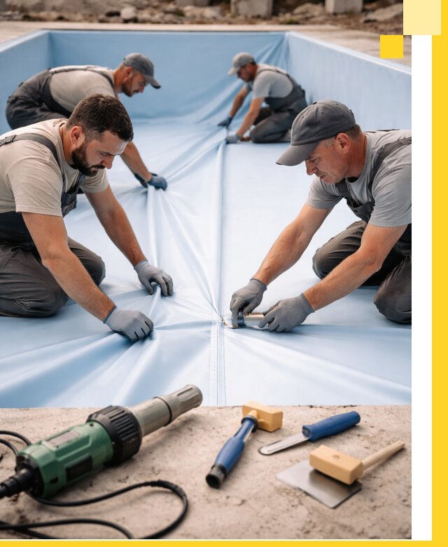 ПВХ пленка для бассейнов с монтажом и гарантией в Кронштадте