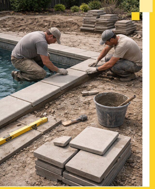 Установка и изготовление копингового камня для бассейнов в Кронштадте