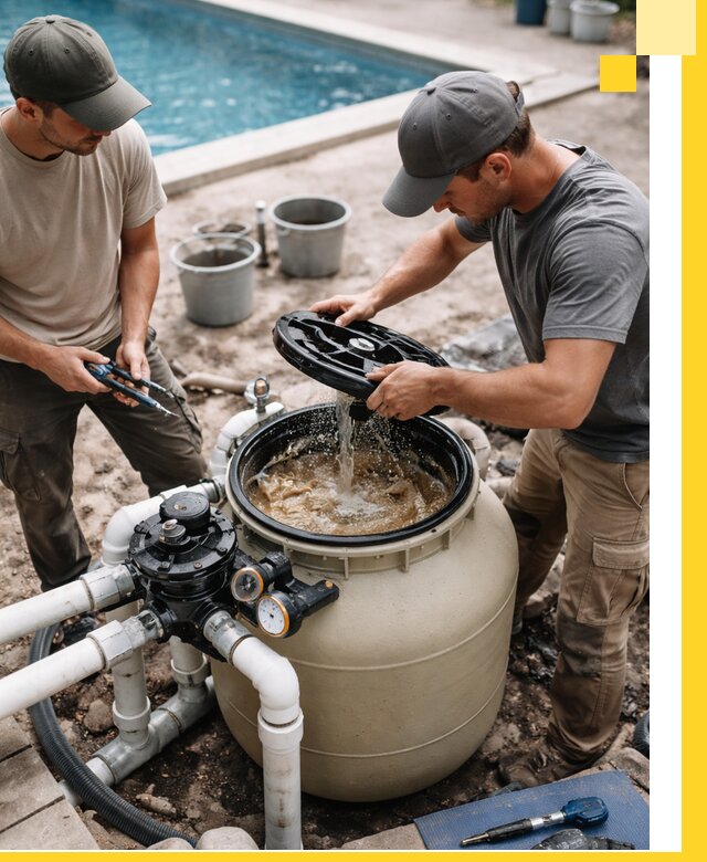 Установка и обслуживание песочных фильтров для бассейнов в Кронштадте