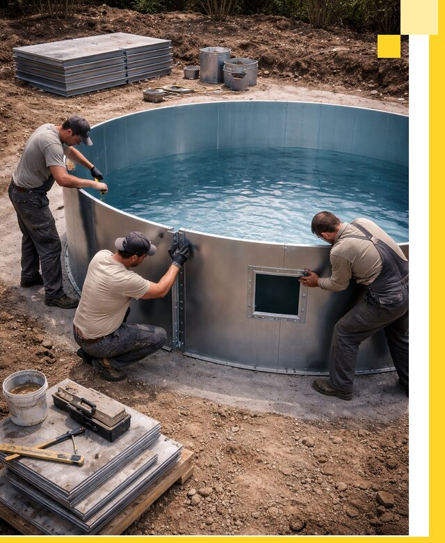 Круглые бассейны под ключ в Кронштадте проектирование и монтаж