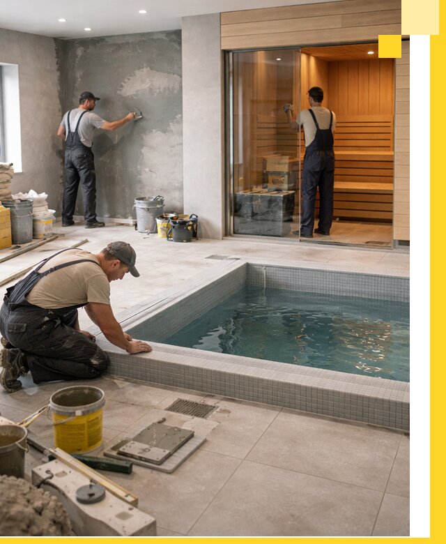 Проектирование и строительство сауны с бассейном в Кронштадте