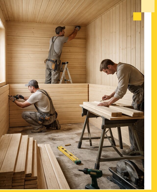 Обшивка саун в Кронштадте из натуральной древесины под ключ