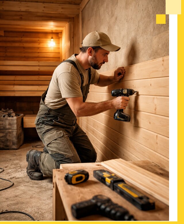 Профессиональная внутренняя отделка бани в Кронштадте под ключ