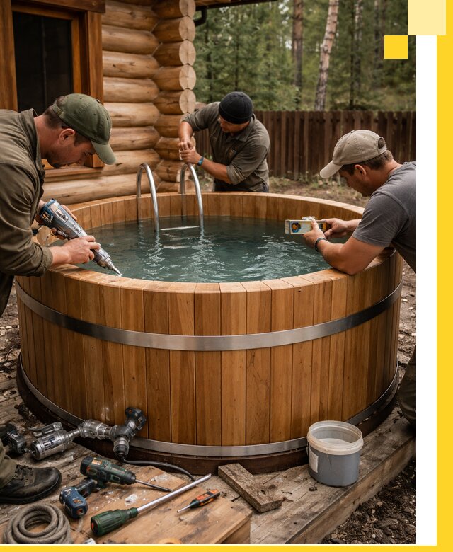 Строительство бань с купелью под ключ и отделкой в Кронштадте