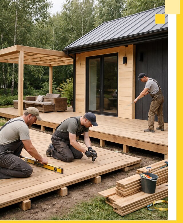 Строительство бань с террасой и бассейном под ключ в Кронштадте