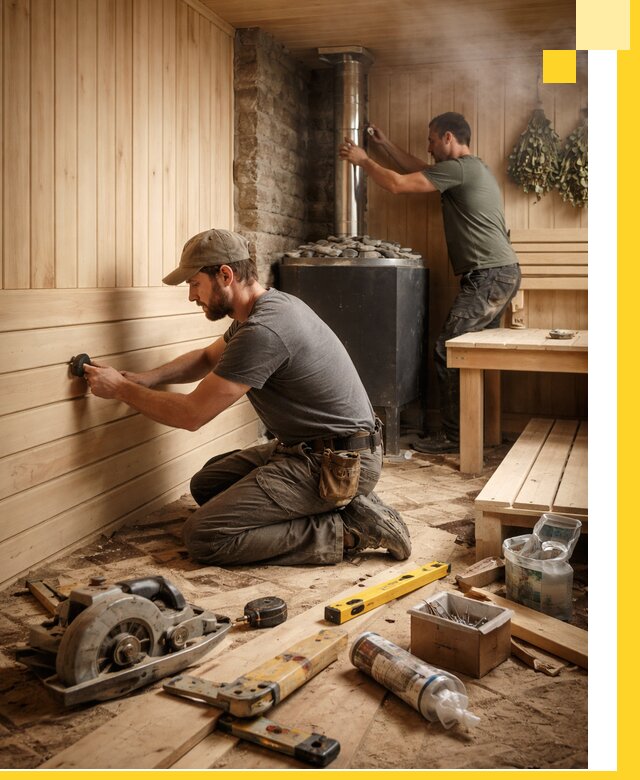 Полное строительство и оснащение парных под ключ в Кронштадте