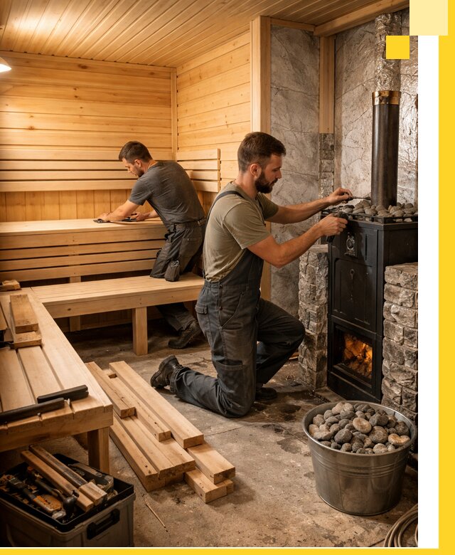 Дизайн и строительство интерьеров бань под ключ в Кронштадте