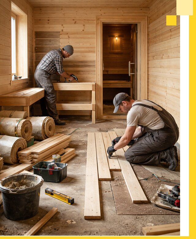 Индивидуальный проект бани с комнатой отдыха под ключ в Кронштадте