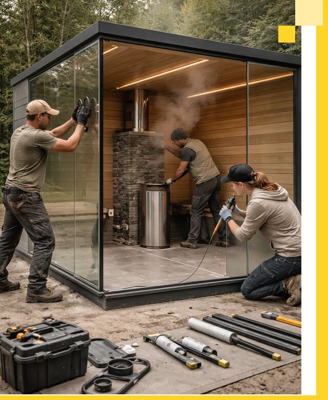 Проектирование и строительство стеклянных бань в Кронштадте