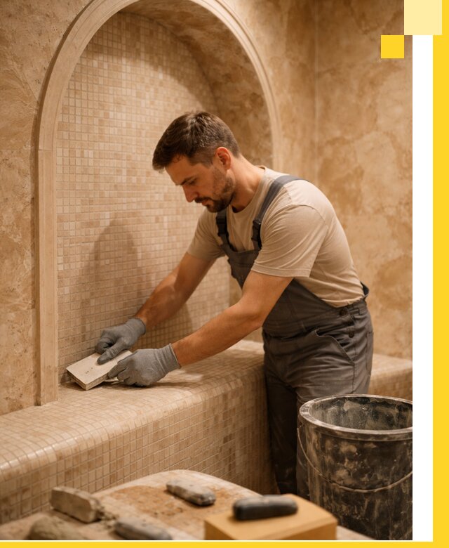 Профессиональная отделка хамамов с мозаикой под ключ в Кронштадте