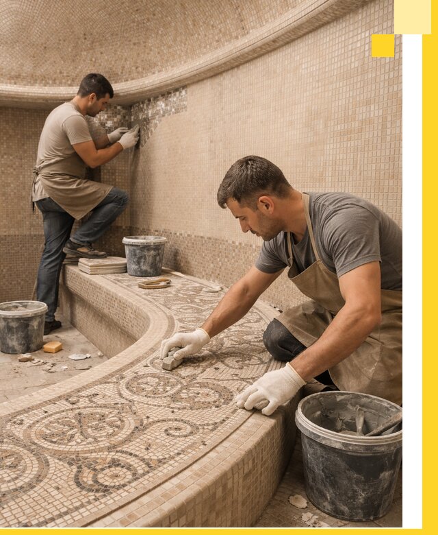 Плитка для хамама в Кронштадте, укладка, подбор и поставка